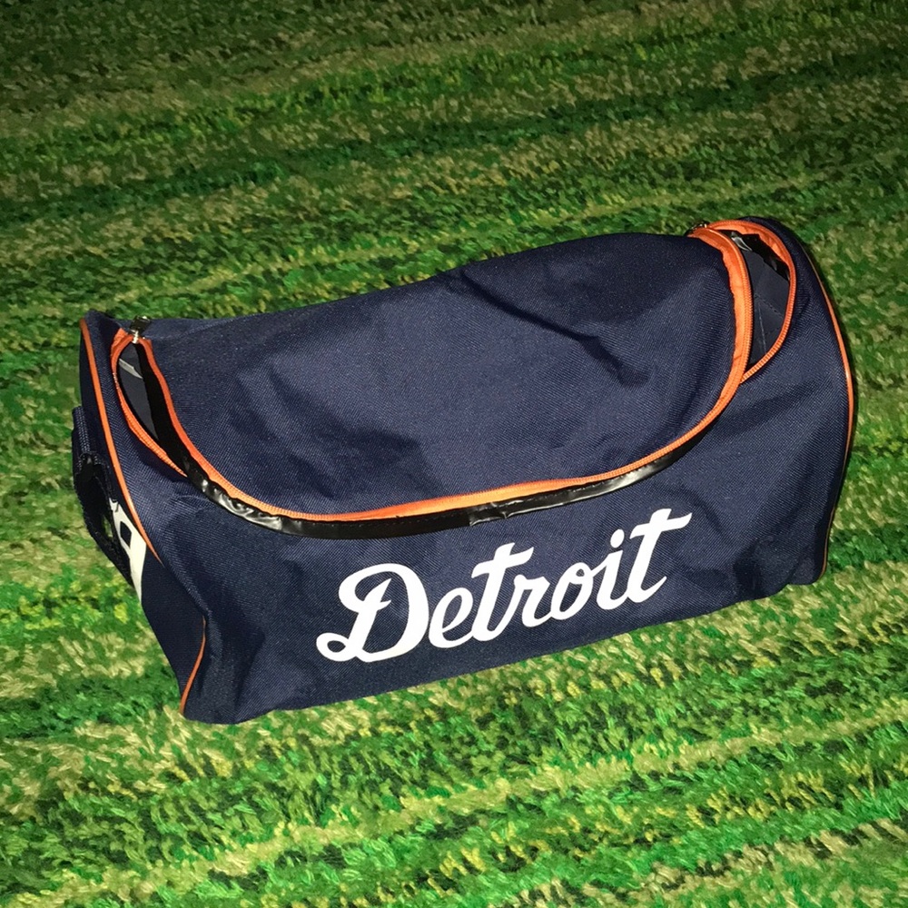 Detroit Kids Navy Bag with Orange Trim 16x8x8